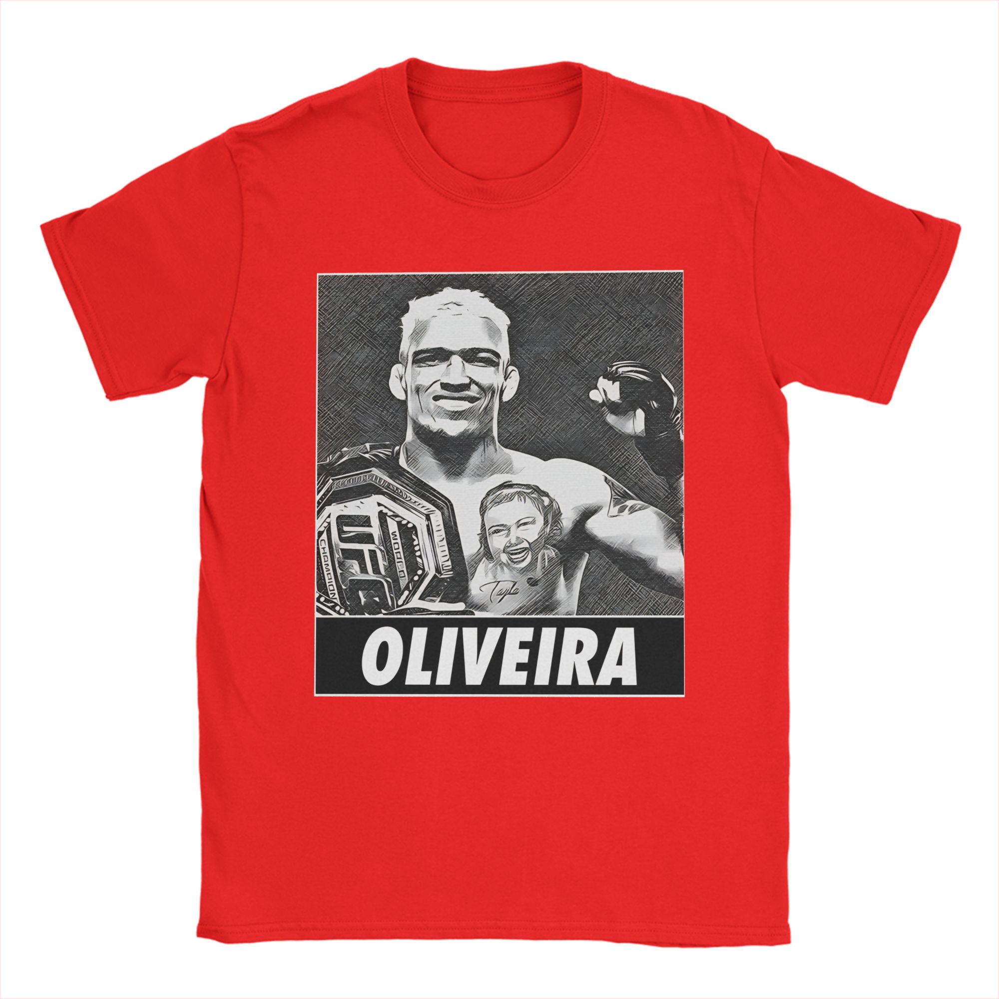 charles oliveira winner charles oliveira v2 TShirt Summer TShirts Unisexs Pure Cotton Crewneck Oversize Top Tees ShortSleeve S