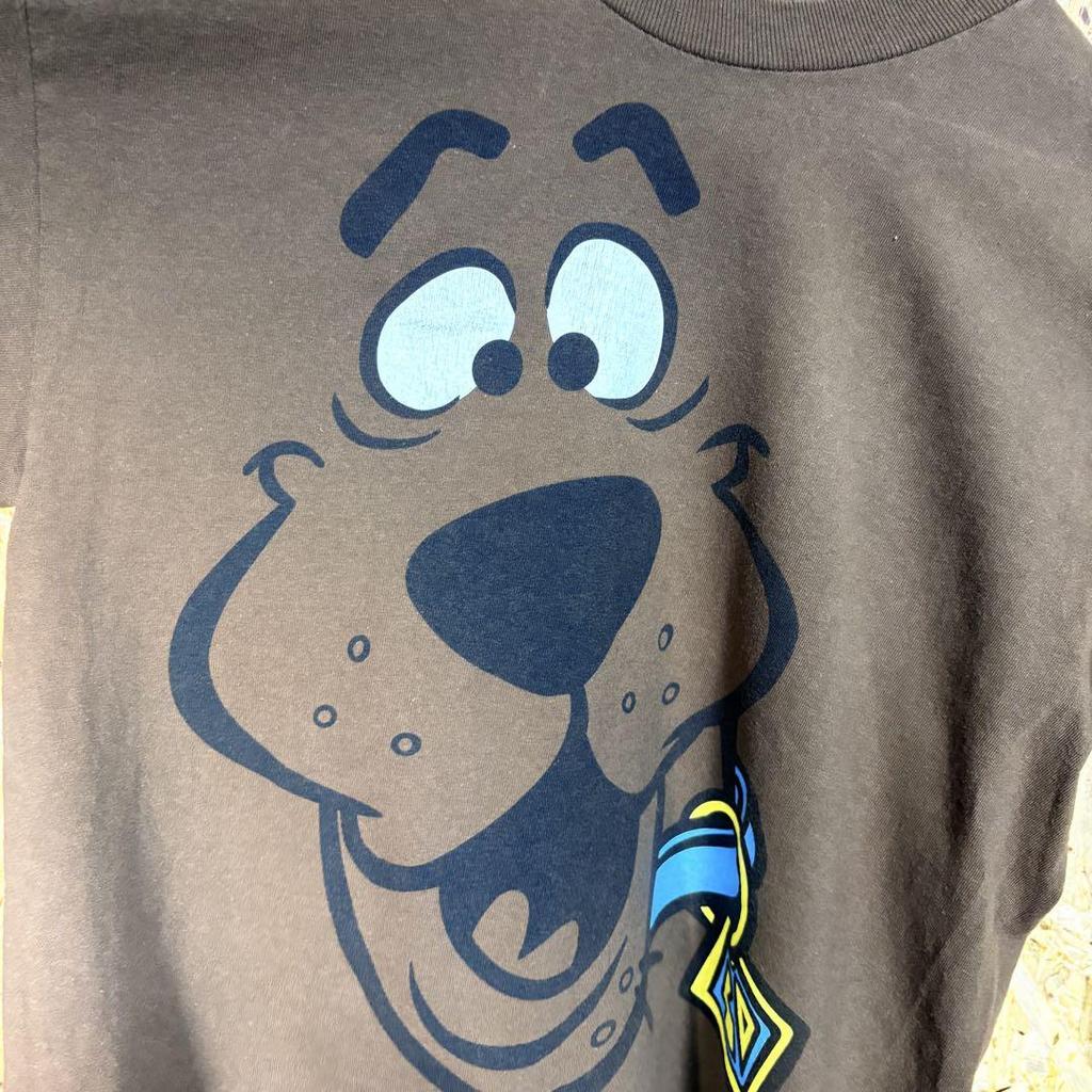 [USED] Vintage US Men's Anime Scooby-Doo T-Shirt, Cotton, Brown, Crew Neck