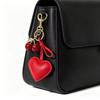 PU Leather Cherry Bag Charm Hearth Design Leather Heart Pendant Cute Cute Car Decor  Car Keys
