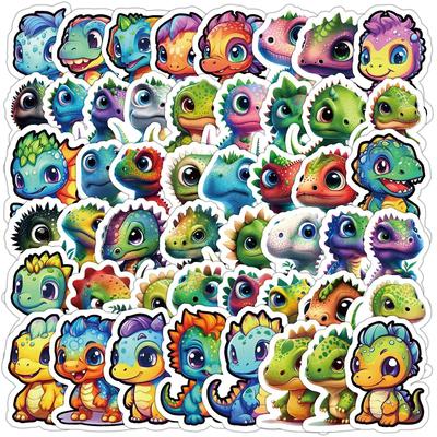 10/50pcs Kawaii Dinosaur Stickers Cute Dinosaur Graffiti Stickers for DIY Luggage Laptop  Motorcycle Bicycle Sticker