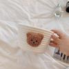 1 PC Cute Woven Rope Storage Basket with Plush Bear Design - Multi Purpose Desktop Storage Box, Modern Style, Rack Basket
