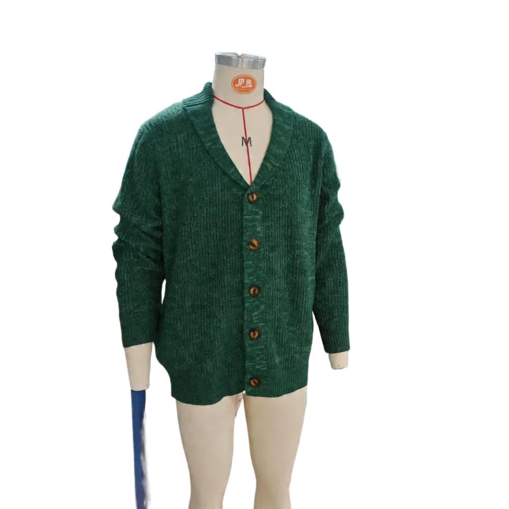 Herbst Winter Herren Cardigan Einfarbige Langarm Slim Fit Strickpullover Mantel Lässige Strickjacke