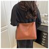 Two Sets Of Casual Solid Colour Large Capacity Retro Fashion Texture Shoulder Tote Bag For Women
