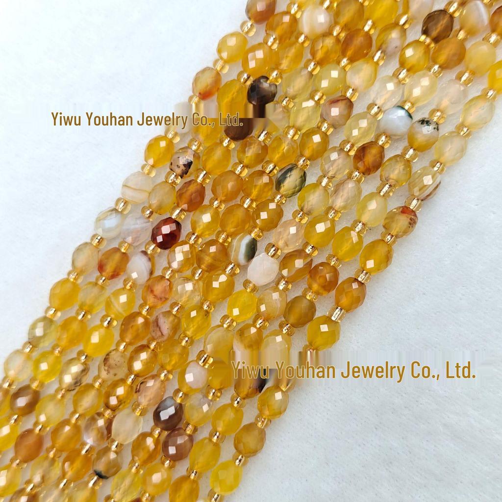 Handgefertigte facettierte Naturstein-Reiskörner, 6-8-10 mm für DIY-Schmuck