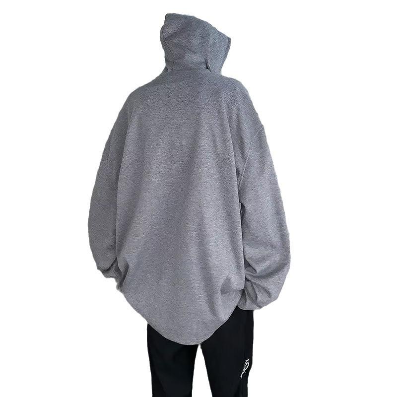 Stand-up Collar Niche Hooded Winter Sweater Men's High-end Sense Fashion Solid Color Pullover Loose Versatile Casual Top Trend