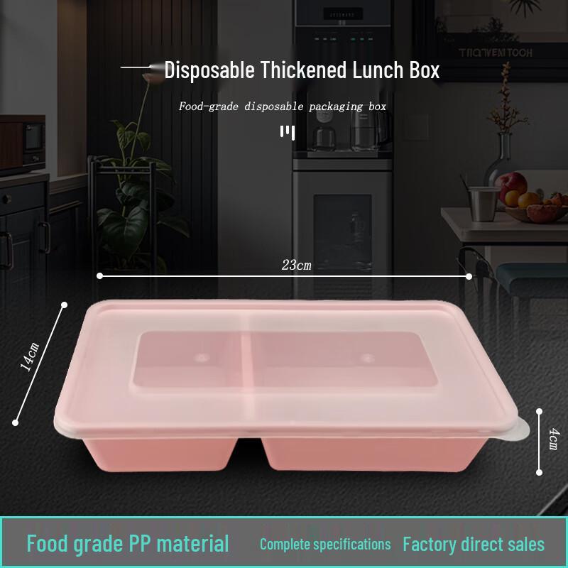 Disposable European-Style 2-Compartment Meal Box