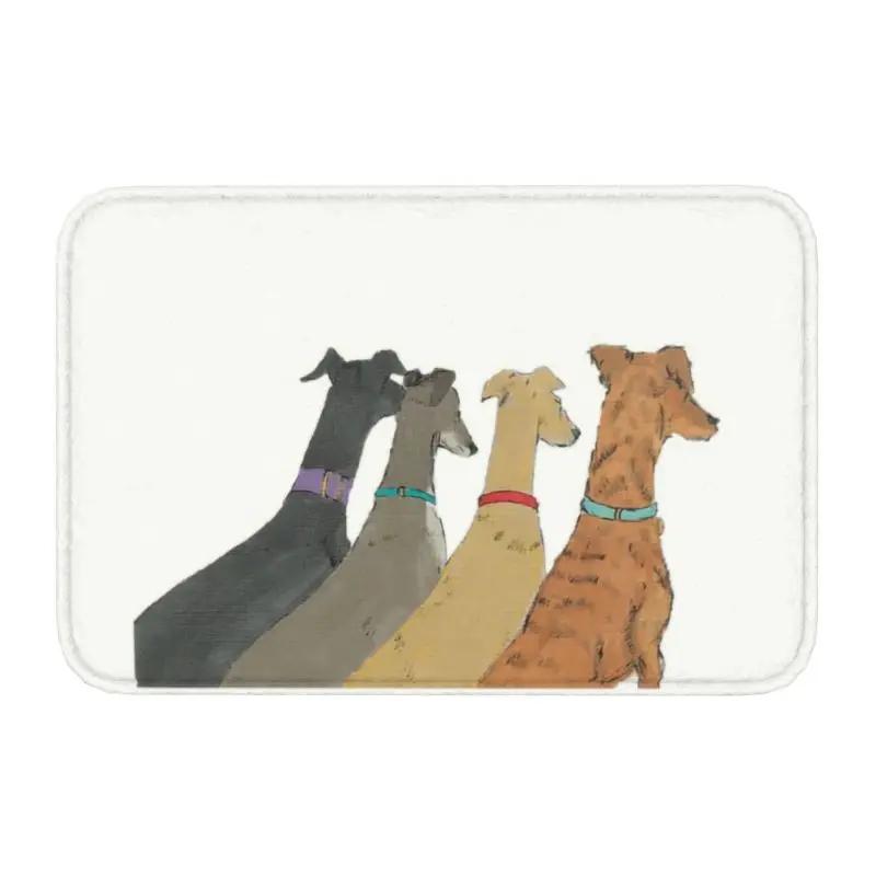 Personalized Vintage Whippet Greyhound Dog Doormat Mat Anti-Slip Hound Bath Kitchen Balcony Rug Carpet 40*60cm