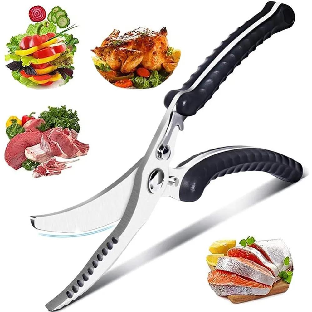 For Stainless Steel Kitchen Scissors Sharp Poultry Scissors, Non-slip Handle Poultry Scissors,