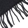 Great LOEWE Scarf Anagram logo patch fringe long black mohair Women Used