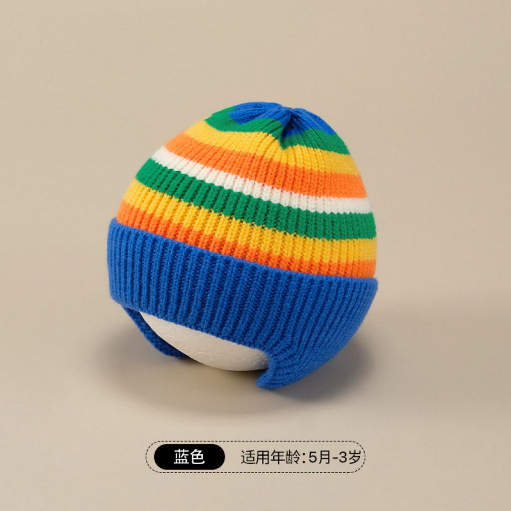 New Autumn and Winter Baby Ear Protection Hat, Warm and Cold Proof Hat, Comfortable Baby Double Ball Soft and Sticky Toe Cap