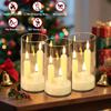3 in 1 Design LED Electronic Candles Warm Light Fake Candle Lights  Christmas Decor