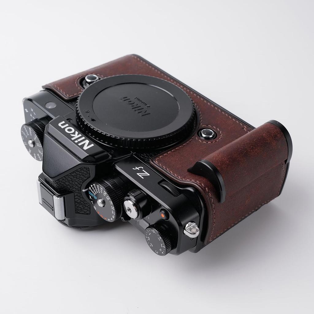Compatible with Nikon This Genuine Leather Camera Is Handmade by It Features a Design with a Grained Cowhide Leather Metal Base and Handle Zf,