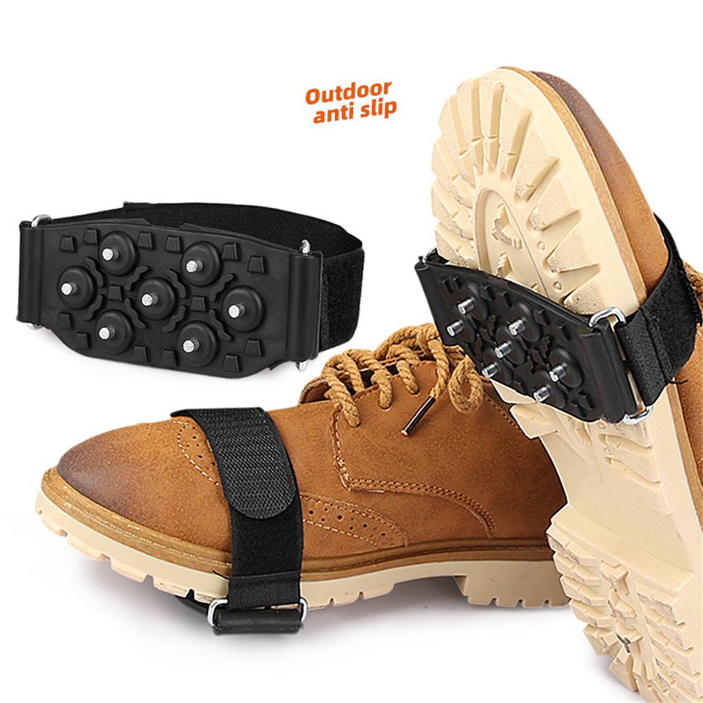 Portable Anti-Slip Seven Tooth Ice Cleats Anti Slip Winter Spikes For Shoes Universal Size 30-45 for Winter Hiking Snow Trekking