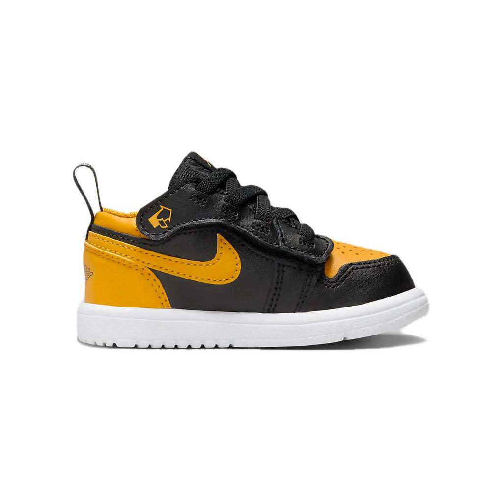New Jordan Air Jordan 1 Cushioning, Wear Resistant Low Top Toddler Shoes Black Yellow Infant And Toddler DR9747-072