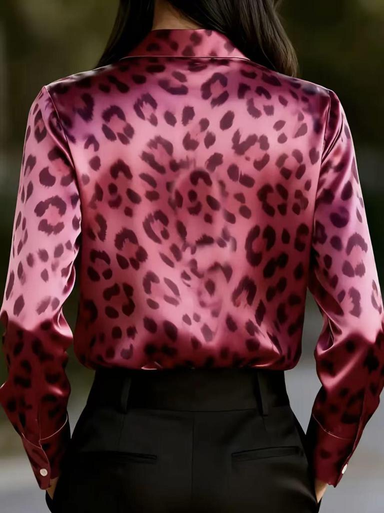 2026 Modernes Europäisches & Amerikanisches Leopardenmuster Damen Freizeitmode Hemd - Frühjahrs-/Herbstkollektion