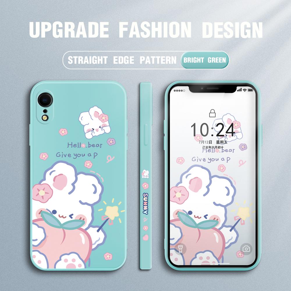 Cartoon White Rabbit Phone Case for Redmi Xiaomi POCO Note 10 Pro 9 9A 9T 10C 8 7 11 Lite 5G X3 M3 Square Edge Soft Full Camera Protect Cover Cases