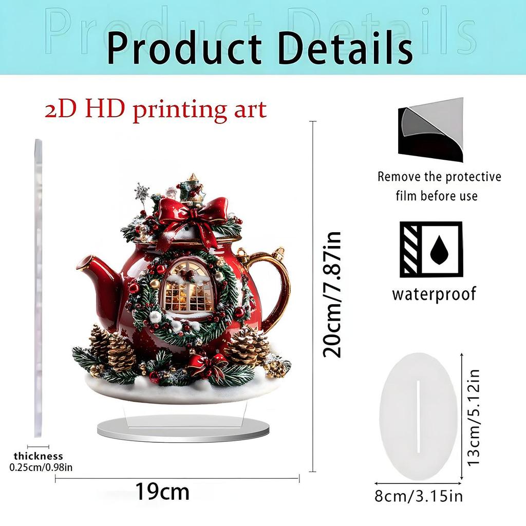 Ornement de table pomme de Noël et du Nouvel An en acrylique 2D