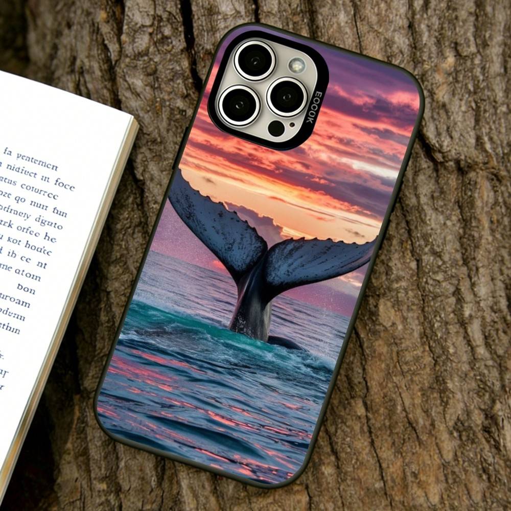 

Sea animals Phone Case For iPhone 17,16,15,14,13,12,11 Plus,Pro Max,XS,Colored Silver Plated Inside Cover iPhone12ProMax