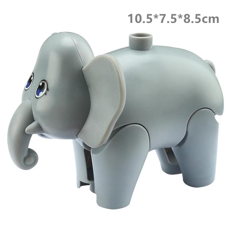 Big Building Blocks Zoo Animal Figure Accessories Frog Snail Dog Comptatible Large Bricks Children Kids Assembly Toys Party Gift