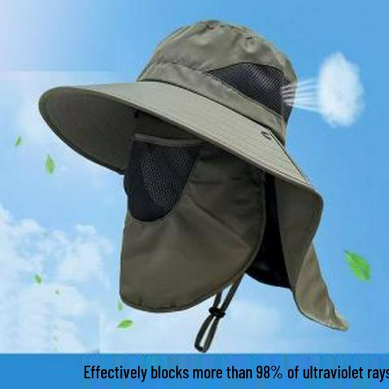 Waterproof UV-Protection Outdoor Sun Hat for Men & Women – Summer Fishing & Cycling Hat with Face & Neck Guard