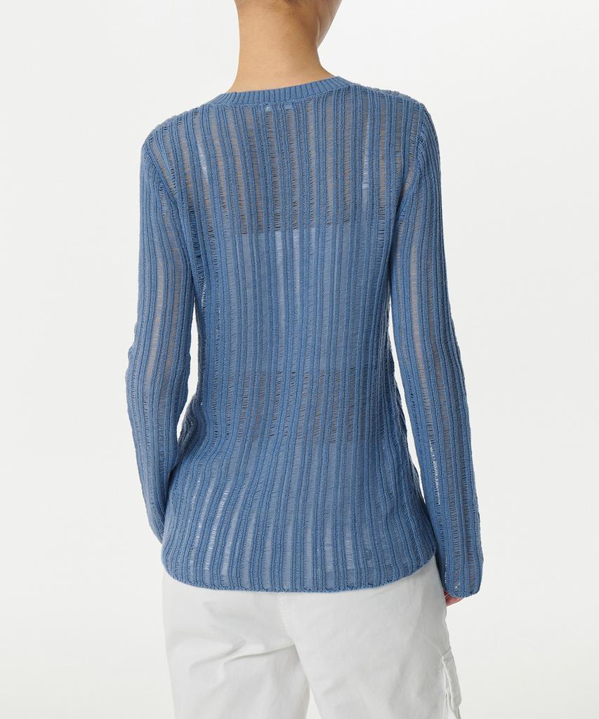 MUSINSA STANDARD WOMAN Women'S Flat Yarn Vertical Crochet Crew Neck Knit [Light Blue]