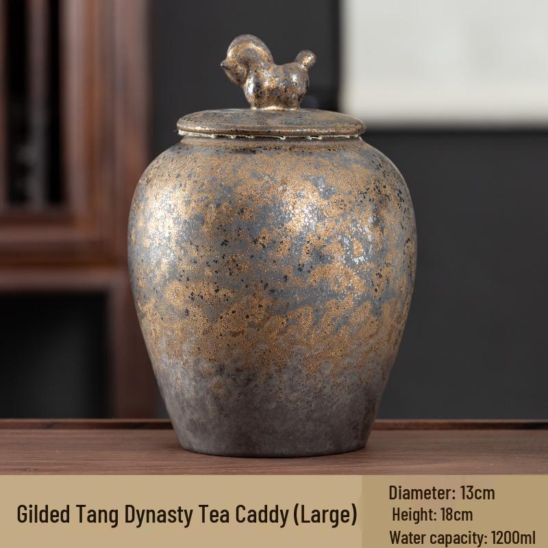 Chinese Ceramic Tea Canister: Small/Large Sealed Storage Jar for Pu'er Tea with Logo Printing