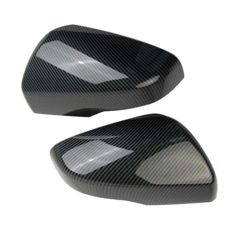 1 Pair Car Side Rear View Mirror Cover Cap Fit for Subaru Crosstrek XV Forester Impreza Black Carbon Fiber Texture Plastic