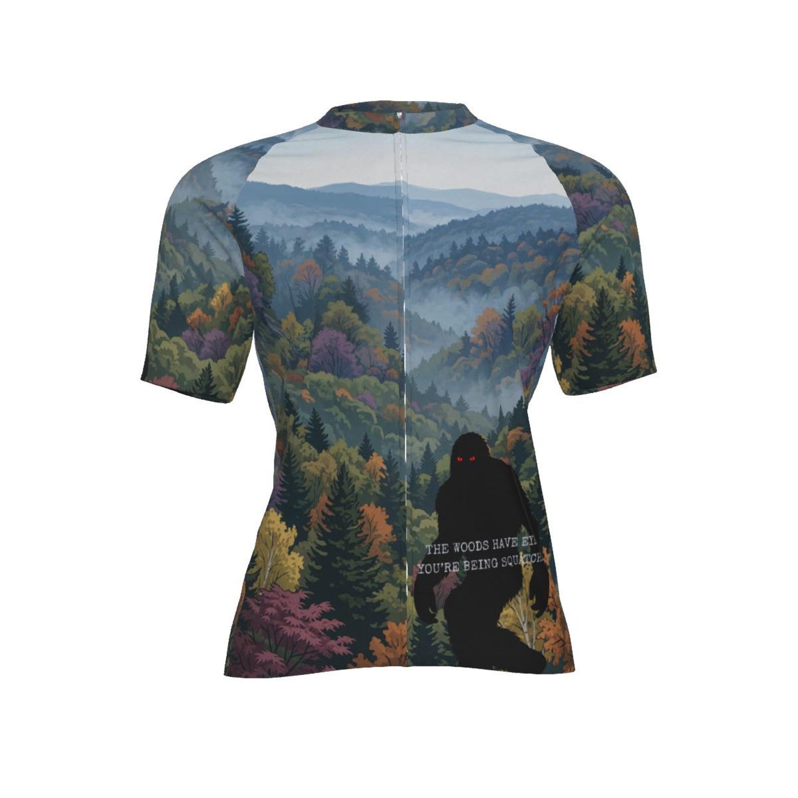 Bigfoot Mountain Cycling Jersey – Scenic Forest MTB Fitted Bike Jersey S
