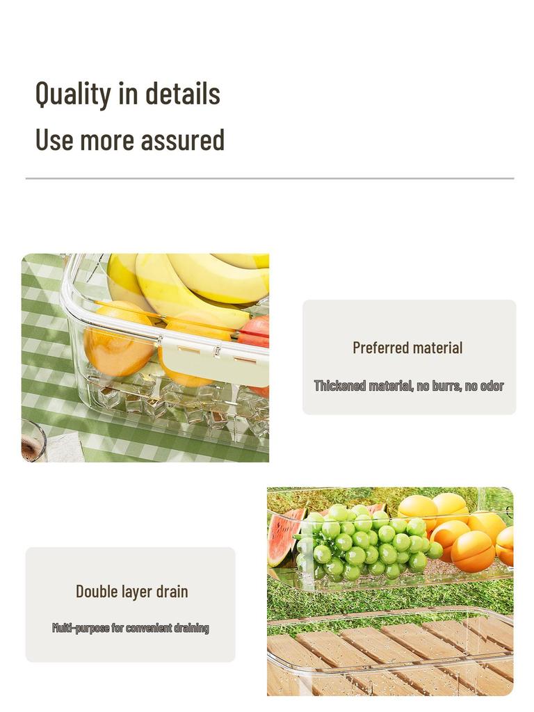 Outdoor Fresh-Keeping Picnic Basket: Food-Grade, Sealed, Transparent Storage Box