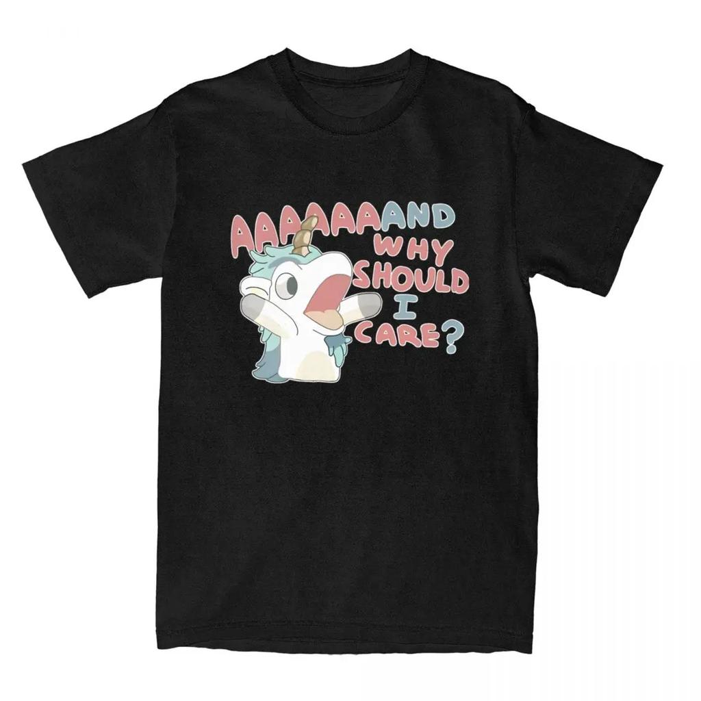 Herren Damen T-Shirt Warum sollte es mich interessieren Einhorn T-Shirts Harajuku Hot Anime Blauäugige Strand T-Shirts Y2K Basic Muster 100 Baumwoll T-Shirts