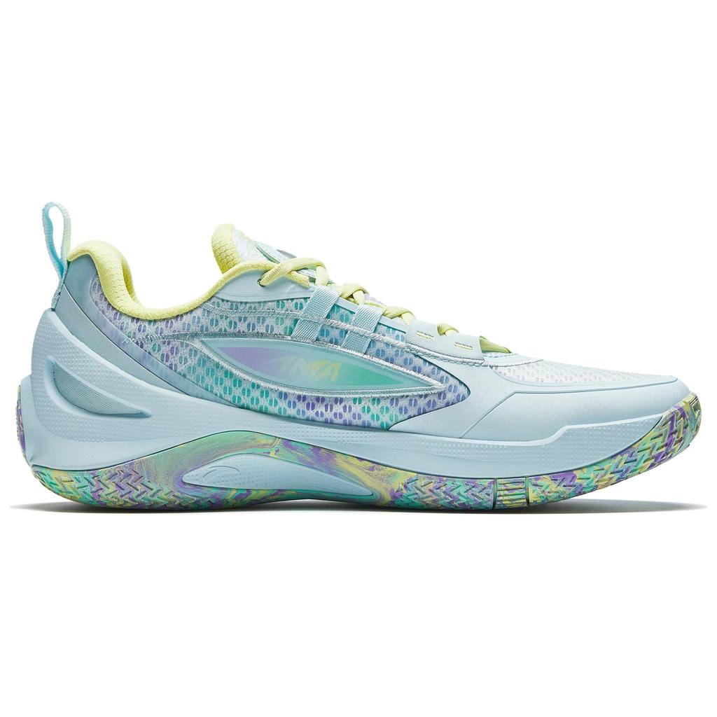Anta Zap 1 V2 Cushioning Slip Resistant Abrasion Resistant Low top Basketball Shoes Men's Blue Yellow 912431110Q-6