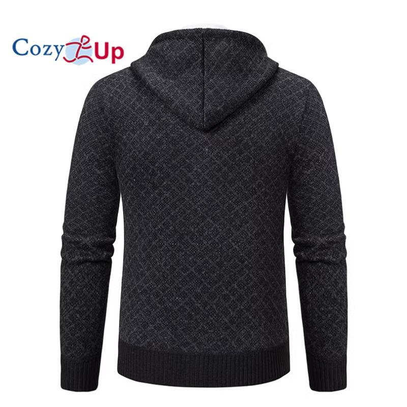 Cozy Up Cardigan Casual Subțire cu Glugă și Fermoar Complet pentru Bărbați Toamnă și Iarnă Simplu