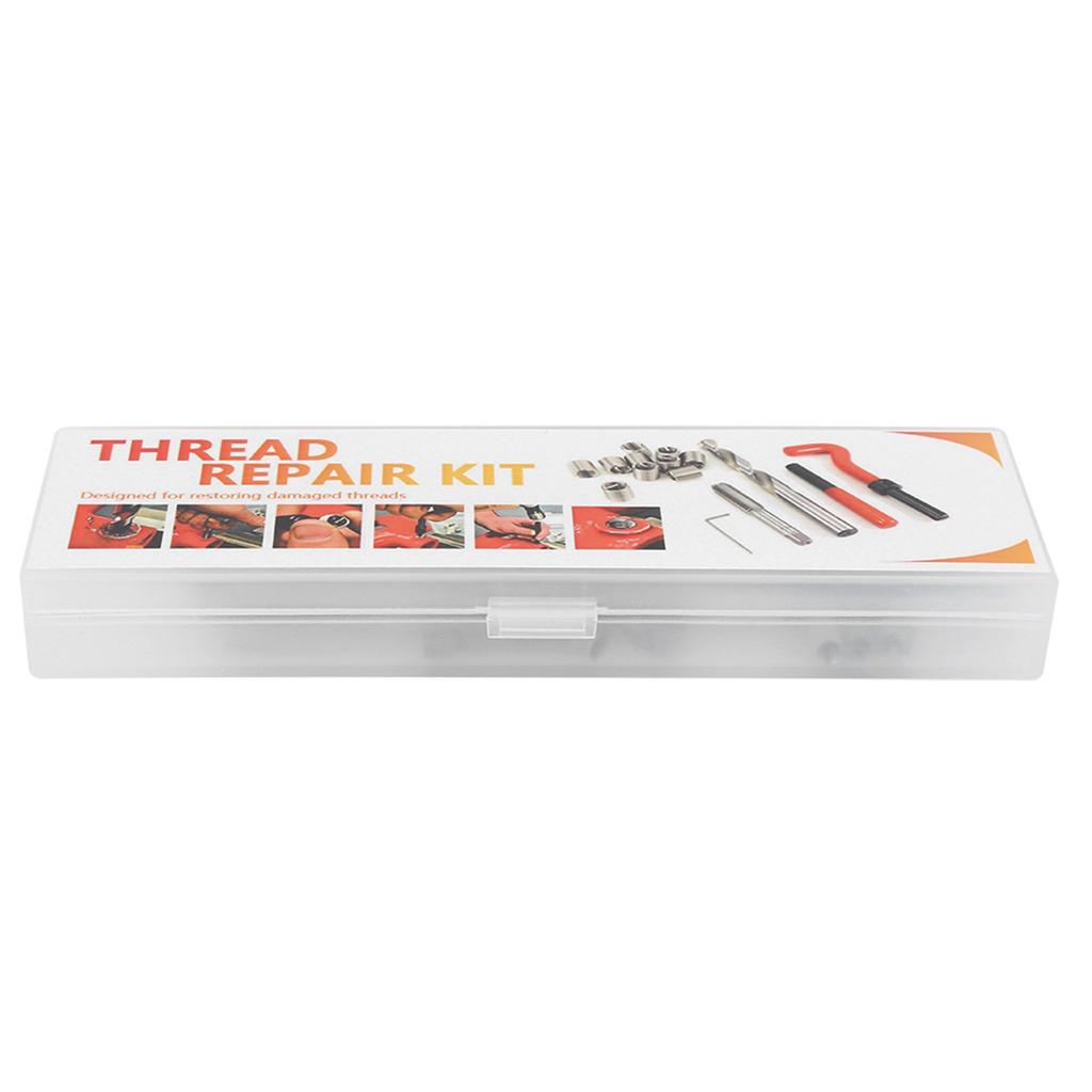 25Pcs Thread Repair Insert Kit M4 with Transparent Plastic Box for Processing Machinery