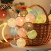 String Lights Decor Decorative Christmas Battery Powered Light Waterproof Cotton Ball 10/20/40 LEDs Wedding Halloween