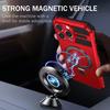 For iPhone 16 Pro Max Magnetic Case Ring Kickstand PC+TPU Drop-Proof Protective Cover