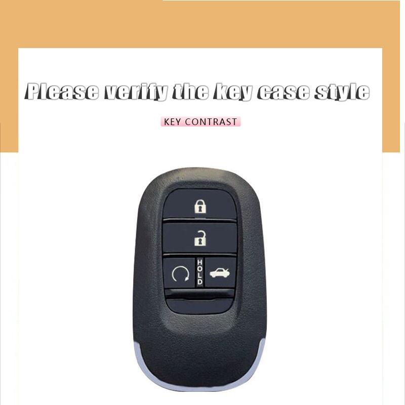 Leather Car Smart Remote Zinc Alloy Key Case Cover Protector for Honda 2023 2024 Accord Civic HR-V CR-V Pilot Sport SI EX EX-L