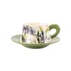 Retro Floral Ceramic Coffee Cup & Saucer Set with Gift Box - Elegant Water Cup Souvenir