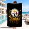 Asciugamano da Spiaggia Pittsburgh Steelers, Asciugatura Rapida, Facile da Curare, Adatto Sia per il Fitness che per le Vacanze al Mare, Essenziale Sportivo