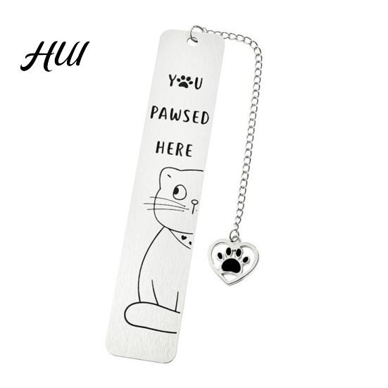 Funny Quote Bookmark Cute Cat Bookmark, Metal Page Marker with Creative Durable Quotes, Stainless Steel for Readers, Lover Gift Cartoon