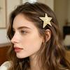 Hairpin Five-Pointed Star Shape Hair Clip Exaggerated Metal Texture Side Bang Hair Pin Fade-Resistant Hair Accessory