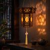 Chinese Lantern Making Kit DIY Vintage Palace for Kids, Style Wooden Frame Traditional Brocade Crafts, Material Set Mid-Autumn Festival Celebration