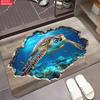 Sea Turtle Rug Velvet Flannel Printed Floor Mat 3D Ocean Design Decorative Carpet Bathroom Home Decor