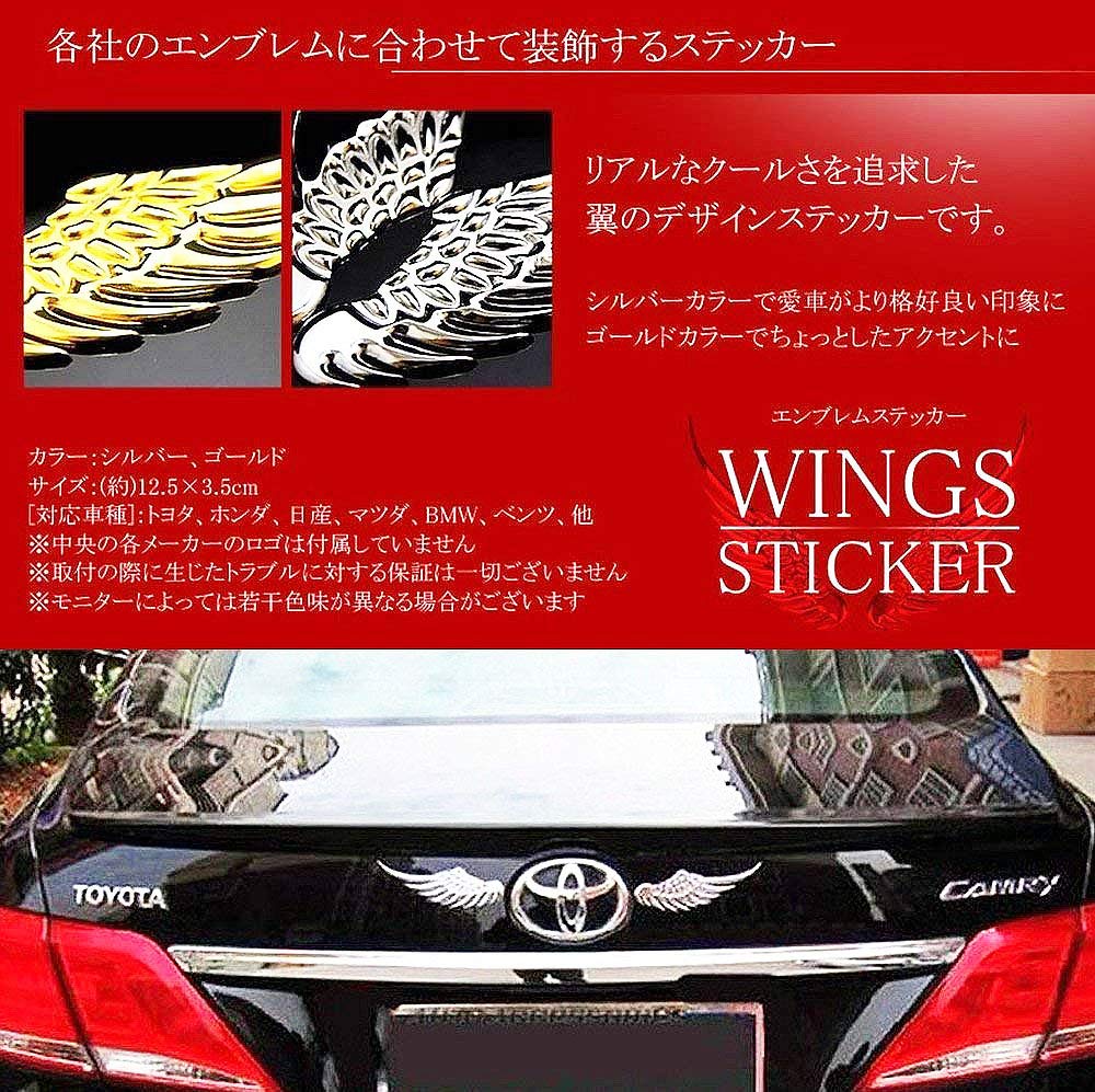 CarOver [Set of 2] General Purpose 3D Wing Sticker for