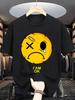 Unisex Summer Casual Short Sleeve T Shirt Funny Hurt Cry Emoji I Am OK Letter Print Oversized Loose Street Daily Fashion Tops