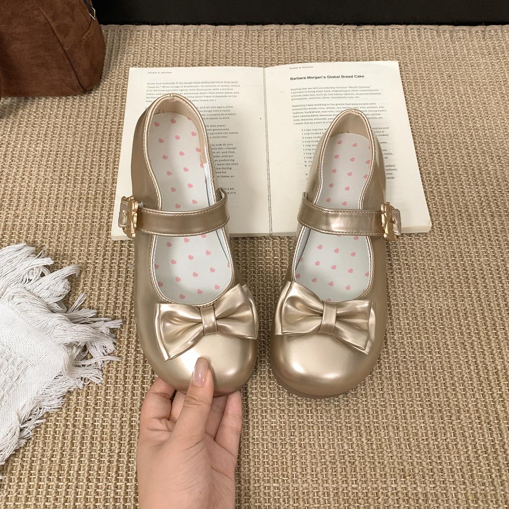 Black Ballet Style Retro Shallow Mouth Flat-soled Single Shoes Women's 2025 New Autumn Skirt Round Head Mary Jane Shoes
