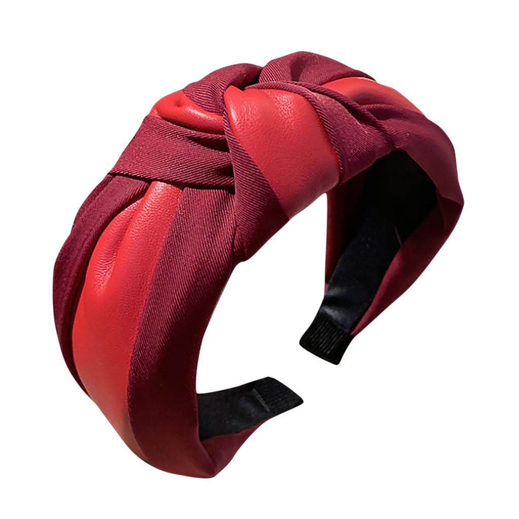 Fashion Women Patchwork Tie Hairband Hairpin Knot Head Hoop Hair Headband