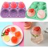 Silicone Rose Ice Cube Mold 3D Flower Shape Ice Cube Tray with Lid Ice Ball Maker for Cocktails Juice Whiskey Kitchen Gadget