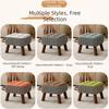 Sturdy Wooden Legs Low Stool Soft Upholstered Seat Cream Style Ottoman Ottoman  Daily Home Use