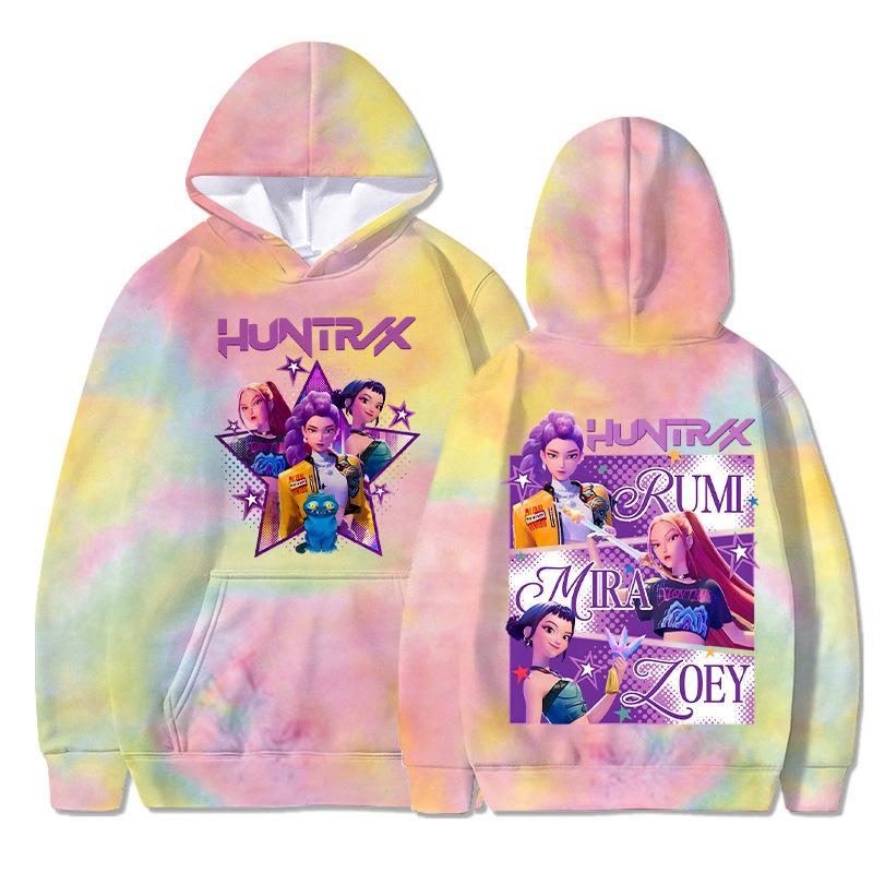 

8 кольорів KPop Худі Мисливці на демонів для чоловіків жінок 2025 Гарячий принт з фільму Модна повсякденна толстовка Осінній пуловер з довгим рукавом Вбрання Подарунки XXXL рожевий