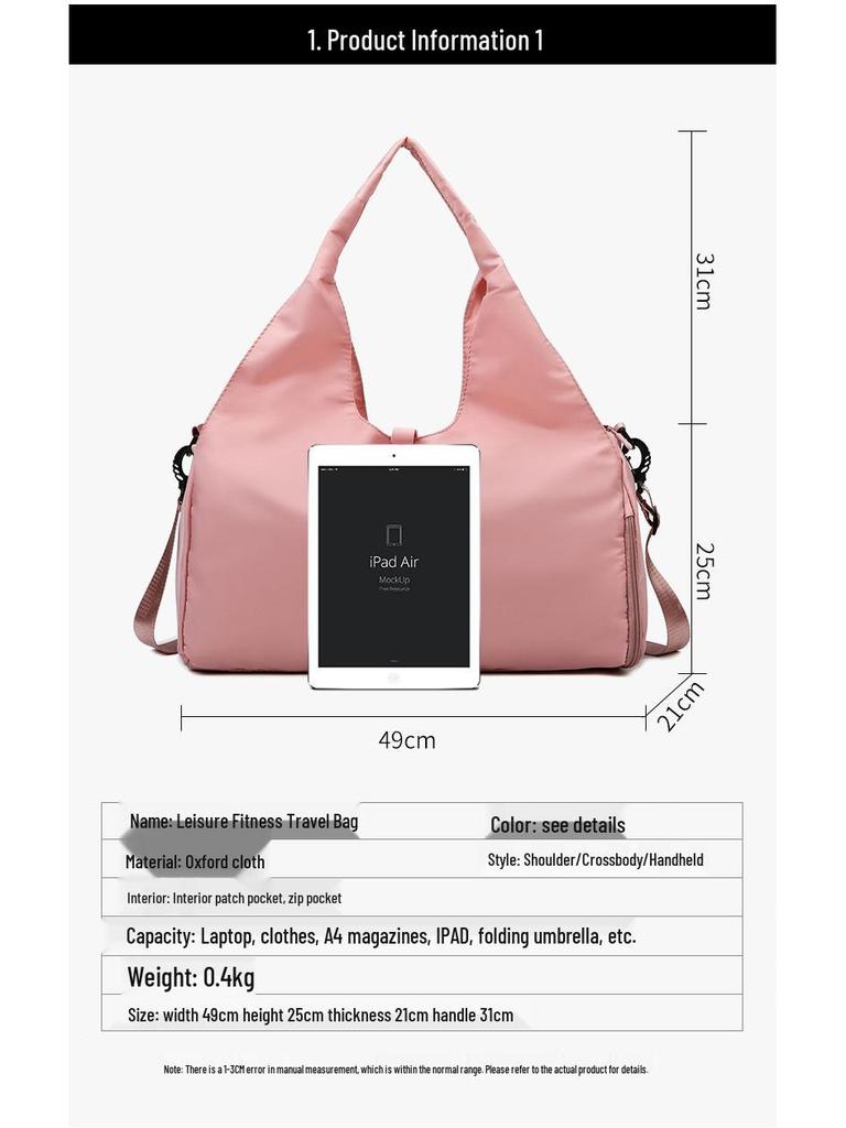 Lightweight Multifunctional Gym Bag with Logo Print, Large Capacity, Shoe Compartment, Perfect for Travel & Yoga.
